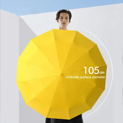 Paraguas Automático Cortavientos de 72 Huesos – Paraguas Grande Plegable para Lluvia con Protección UV para Hombres y Mujeres, Paraguas Impermeable de Alta Resistencia para Exteriores