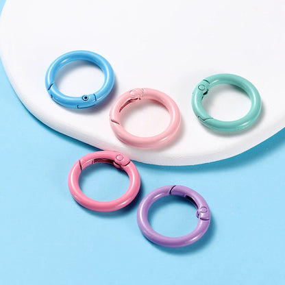 5-Piece Metal Spring O-Ring Carabiner Keychain Clips – Openable Round Buckle Connectors for DIY Keychains, Dog Chains & Jewelry Making