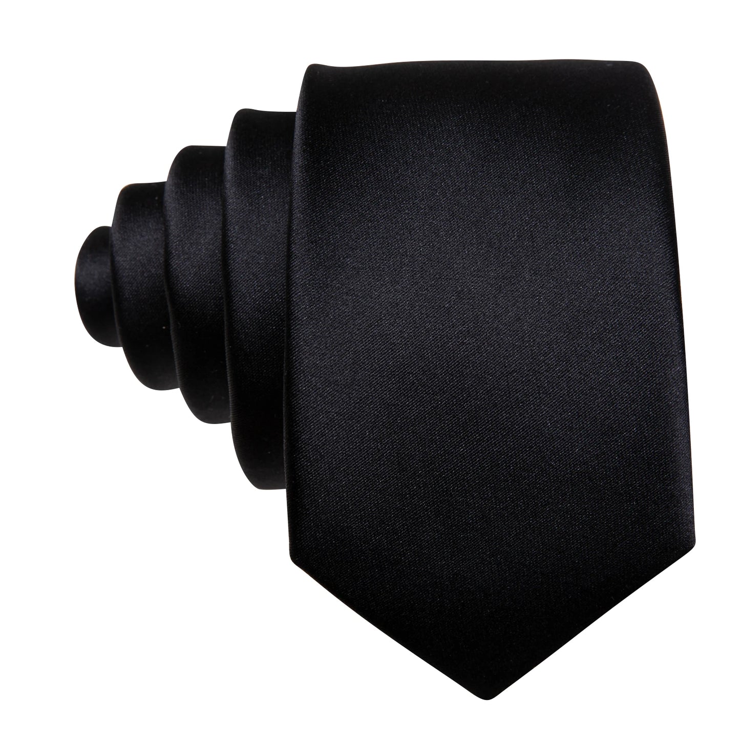 Set de corbata negra para hombre con pañuelo de bolsillo y gemelos. Corbata tejida para ocasiones formales de negocios o bodas.
