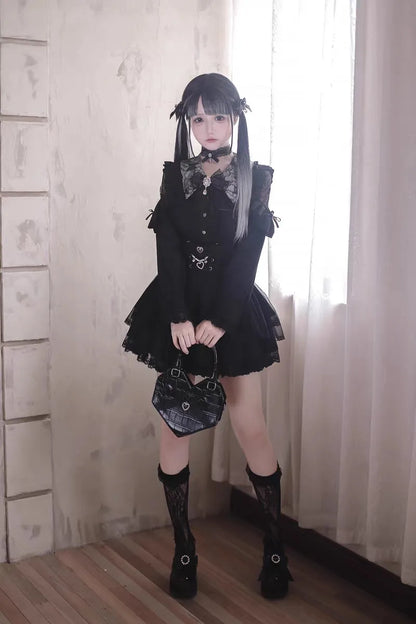 Blusa de mujer de encaje de manga corta estilo lolita japonés 2026, dulce, linda, ajustada, informal, a la moda, para uso diario