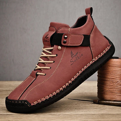 Zapatillas Casual de Cuero Hechas a Mano para Hombre – Zapatos Transpirables de Cuero Genuino, Botines de Exterior para Uso Diario