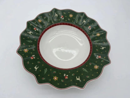 German V Bao Christmas Tableware Collection – Biscuit Plate, Rectangular Serving Plate, Mug, Salad Dish, Dessert & Fruit Holder
