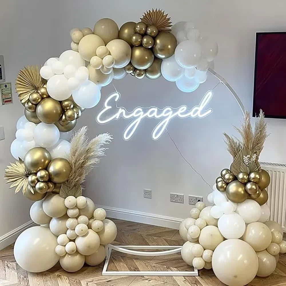 Sage Green Balloon Arch Garland Kit – Green, White, Sand & Gold Confetti Latex Balloons for Birthday, Wedding & Graduation Decorations