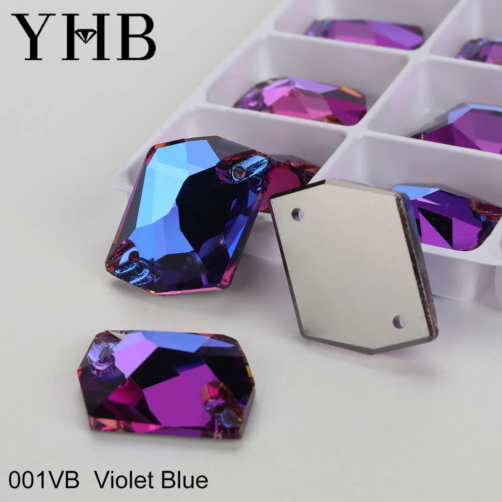 Strass à coudre YHB Cosmic AB Moonlight – Pierres plates en cristal de verre pour la décoration de vêtements et de sacs