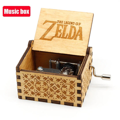 The Legend of Zelda Wooden Music Box – Hand-Crank DIY Anime Collectible Gift (Sky City Theme)