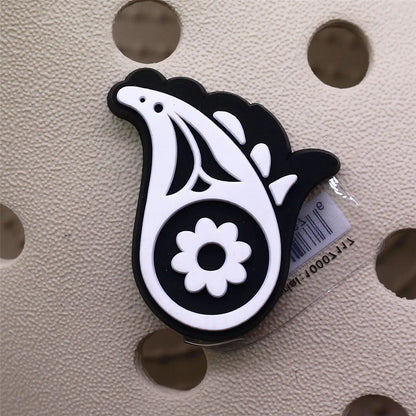1PC Black & White PVC Shoe Charms – Skull, Ghost & Taichi Shoe Decorations, Shoe Buckle Accessories for Customization & Gifts