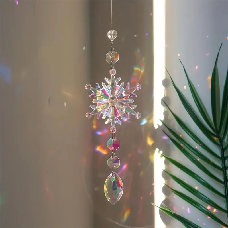 4PCS Crystal Snowflake Christmas Ornaments – Elegant Winter Hanging Decorations for Xmas Tree, Parties, Anniversaries & Holiday Gifts