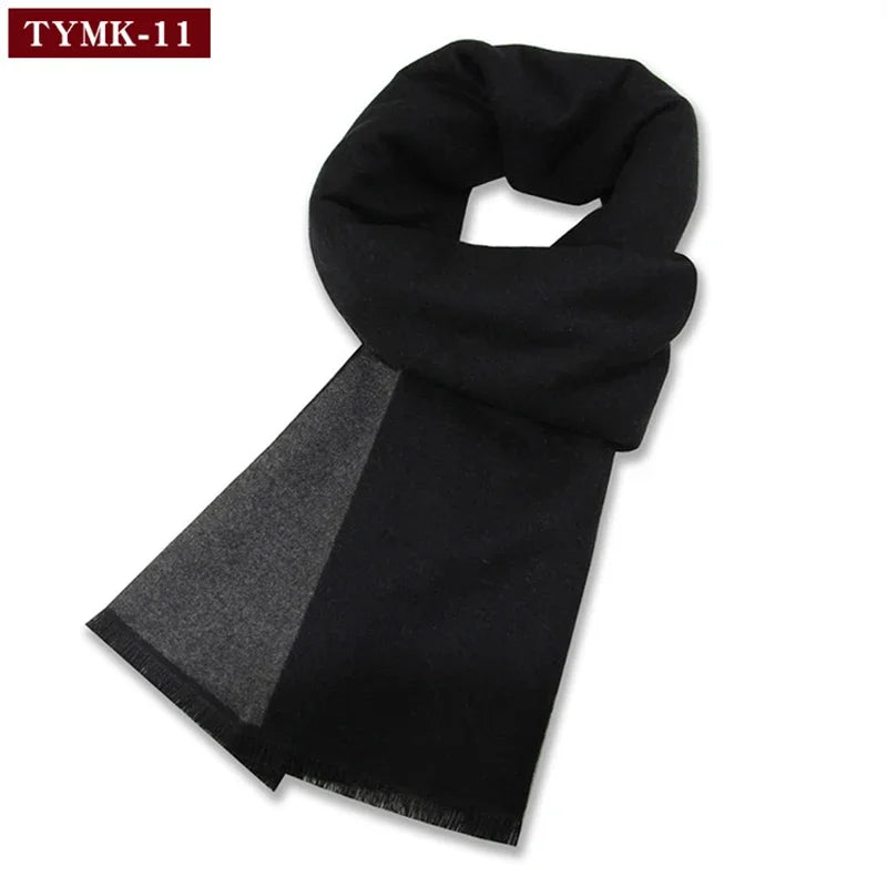 Écharpe d'hiver en imitation cachemire pour homme, douce à carreaux, chaude en mélange de laine, longue, châle, cache-col