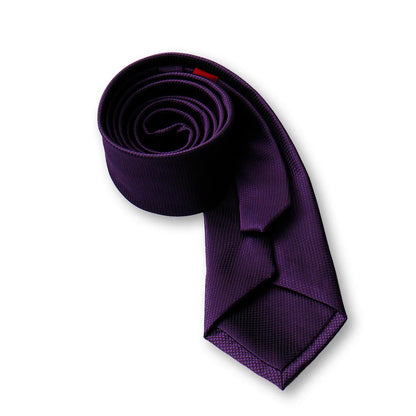 HUISHI Men's Waterproof Jacquard Necktie – 6cm Solid Dark Blue Tie for Business, Weddings & Formal Wear