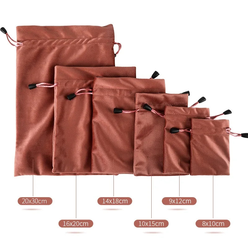 Bolsa de regalo de terciopelo con cordón - Suave, para joyas, bodas, Pascua y Año Nuevo, para envolver, para recuerdos de fiesta y pequeños regalos