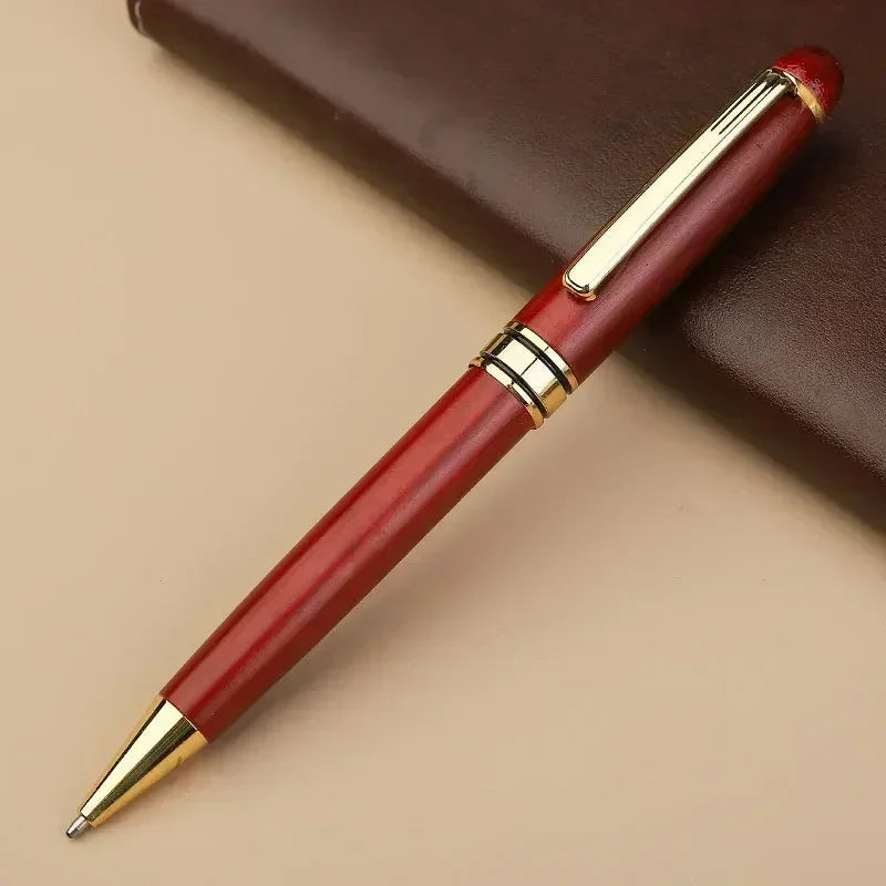 Custom Logo Bamboo Wooden Ballpoint Pen – Laser Engraved Personalized Signature Pen with Company Name, Business & Graduation Gift Box