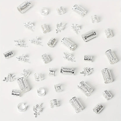 40/80PCS Anillos Huecos para el Pelo – Accesorios DIY de Joyería para Rastas para Mujeres y Niñas | Decoración para Trenzas y Peinados