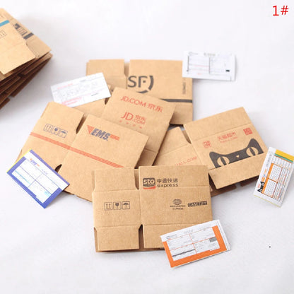 1/5pcs Mini Boîte en Carton Express Accessoires de Maison de Poupée – Boîtes de Livraison Simulation Réaliste pour Scènes Miniatures, Meubles de Maison de Poupée, Jardin Féerique & Décoration Artisanale
