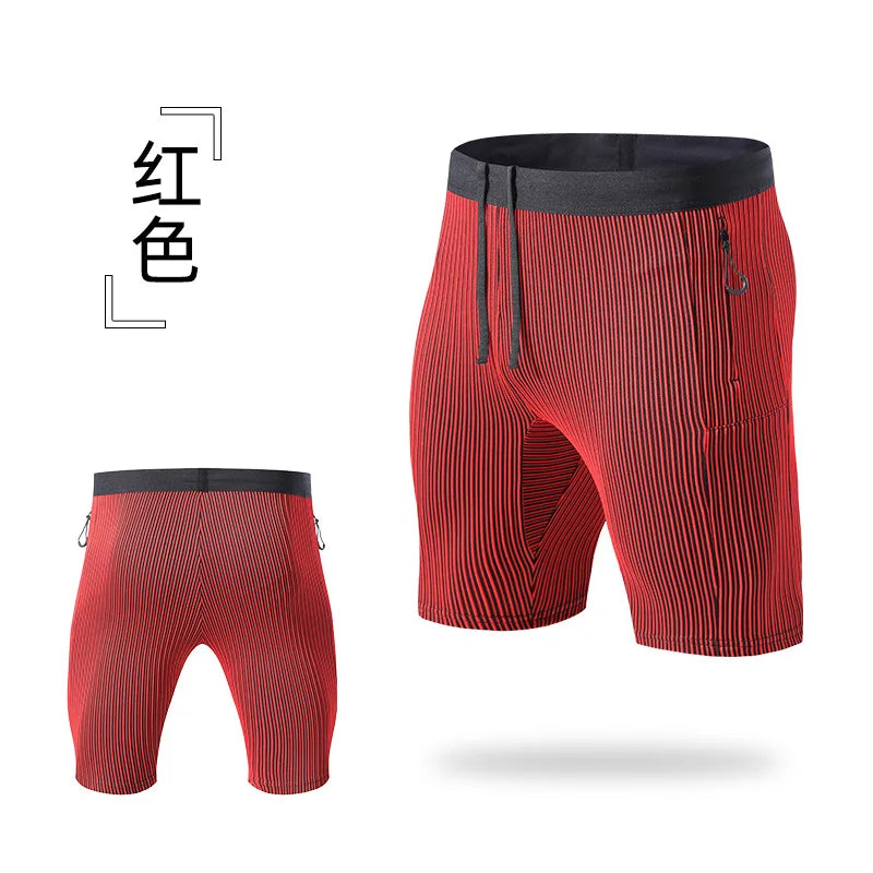 Compression Running Shorts with Pockets – Men's & Women's Gym Workout Fitness Training Sports Shorts