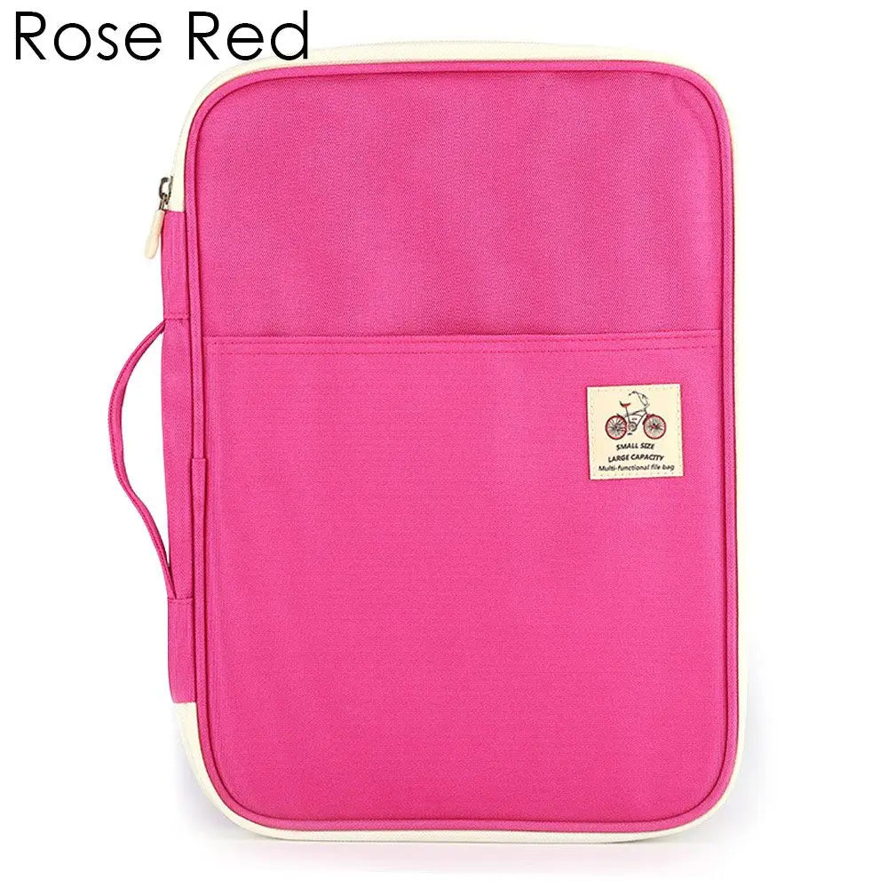 A4 Zipper Portfolio Folder – Travel Conference Document Case & Multifunction File Organizer Bag