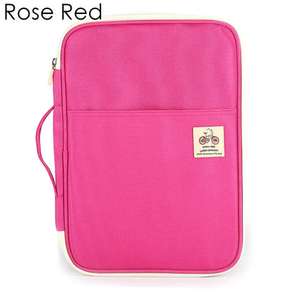 A4 Zipper Portfolio Folder – Travel Conference Document Case & Multifunction File Organizer Bag