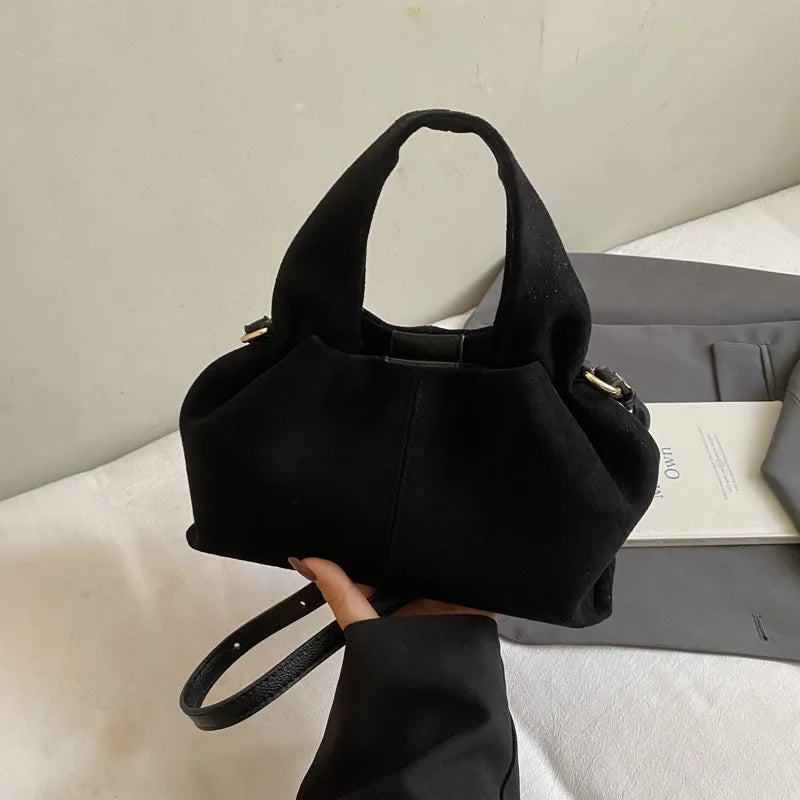 Sac à main bouffant français – Sac à bandoulière givré tendance avec fermoir magnétique, sac à main rétro en forme de nuage, sac à main tendance de style boîte à déjeuner pour femmes pour une utilisation décontractée et quotidienne
