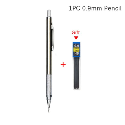 Portaminas Completamente Metálico de 0.3/0.5/0.7/0.9/1.3/2.0/3.0 mm – Lápiz de Dibujo Técnico Automático con Minas para Dibujo, Boceto, Pintura, Suministros de Oficina y Escolares