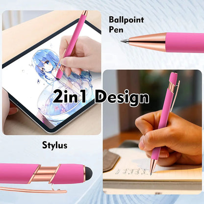 Metal Ballpoint Pen with Stylus Tip – Touch Screen Writing Pen for Office, School & Stationery, Custom Logo & Name Gift