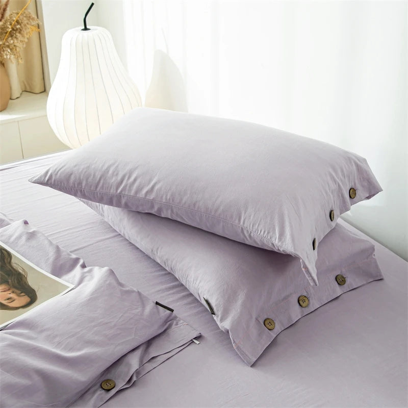 3-Piece 100% Cotton Bedding Set – Duvet Cover & Pillowcase Set for Queen & King Beds