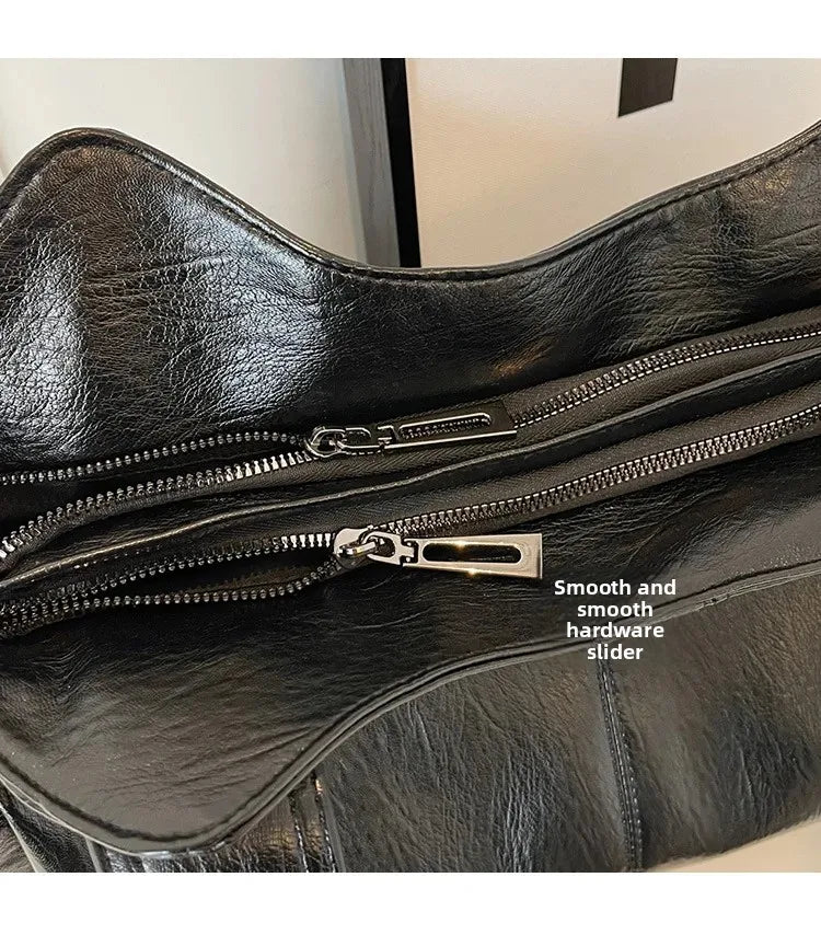 Women’s PU Leather Shoulder Bag – 2026 Fashion Handbag with Soft Interior Compartment, Contrast Color Design, Zipper Closure, Stylish Everyday Purse for Work, Travel & Casual Use