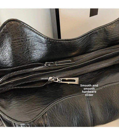 Women’s PU Leather Shoulder Bag – 2026 Fashion Handbag with Soft Interior Compartment, Contrast Color Design, Zipper Closure, Stylish Everyday Purse for Work, Travel & Casual Use