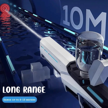 Pistola de Agua Eléctrica para Niños y Adultos – Lanza de Agua Automática de Alta Presión para la Playa, Piscina y Diversión de Verano