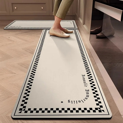 German Kitchen Floor Mat – Waterproof Oil-Resistant Diatomaceous Earth Absorbent Pad, Non-Slip Quick-Dry Dirt-Resistant Kitchen Rug