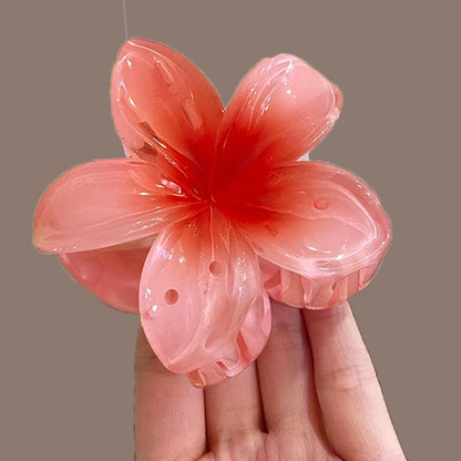 Pinzas de pelo hawaianas con diseño floral degradado – Pasadores grandes florales tropicales para mujer | Accesorios de moda para el pelo para vacaciones en la playa