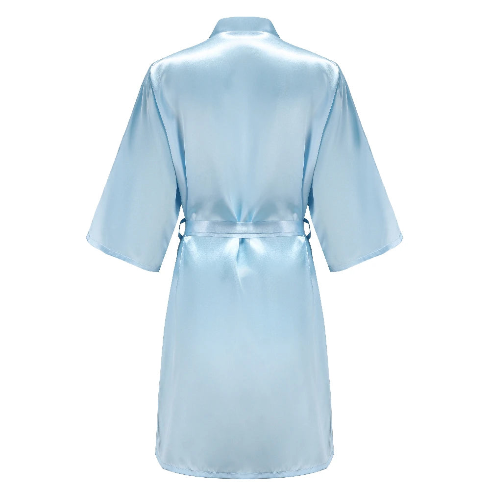 Blue Women’s Bridal Bathrobe – Bride Bridesmaid Maid of Honor Get Ready Robe Dressing Gown Gift