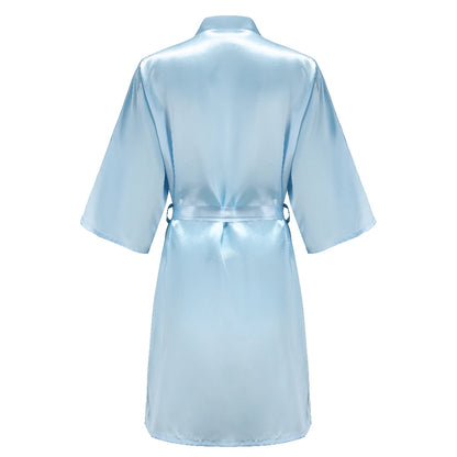 Blue Women’s Bridal Bathrobe – Bride Bridesmaid Maid of Honor Get Ready Robe Dressing Gown Gift