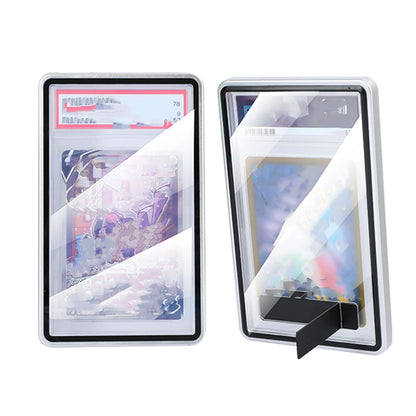 Aluminum Alloy Trading Card Display Case with Stand – Multicolor PSA & BGS Graded Card Protector Holder for Horizontal & Vertical Display
