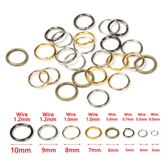 Juego de 200 conectores de argollas abiertas – Anillos de metal para collares, pulseras, pendientes, colgantes y manualidades de joyería DIY