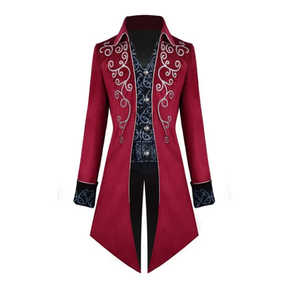 Men’s Steampunk Medieval Frock Coat – Renaissance Vintage Gothic Tailcoat Jacket, Victorian Court Coat for Cosplay & Costume Parties