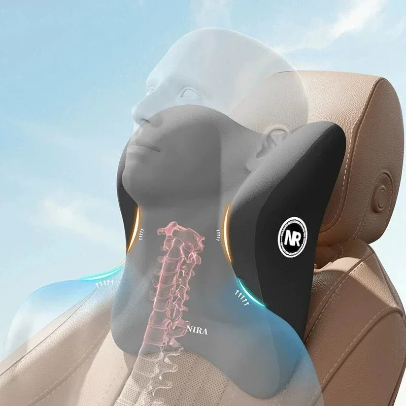 Ensemble coussin appui-tête et support lombaire en mousse à mémoire de forme pour voiture – Oreiller universel cou et dos pour un confort de conduite