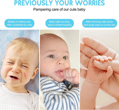 MAMIJOY Cortaúñas Eléctrico para Bebés con Luz LED – Kit de Cuidado de Uñas para Bebés Recién Nacidos, Lactantes y Niños Pequeños, de Bajo Ruido y 4 Velocidades