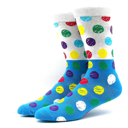 Funny Colorful Hip Hop Socks – Combed Cotton Animal, Astronaut & Geometric Print Socks for Men & Women, Business Dress Wear