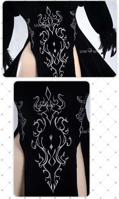 UWOWO 2B Cosplay Costume – Fanart Cheongsam Redesign Outfit (NieR: Automata Inspired, Halloween/Pre-Sale)