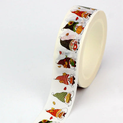 1PC 10M Fall Washi Tape – Pumpkin, Maple Leaves, Corn, Turkey & Sunflower Decorative Masking Tape for Scrapbooking, Planners & Stationery