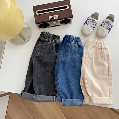 Pantalones vaqueros MILANCEL para bebé – Jeans lisos suaves para niños y niñas, pantalones informales para niños, parte inferior de moda cómoda para el uso diario de bebés y niños