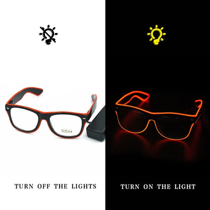 LED EL Wire Light-Up Glasses – Flashing Neon Party Sunglasses for Festivals, Raves & Cosplay