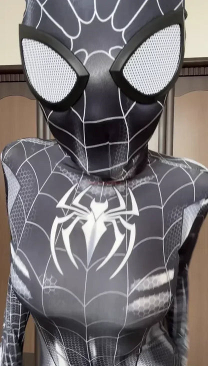 Spider Superhero Women Cosplay Costume – Black Cat 3D Print Bodysuit Jumpsuit