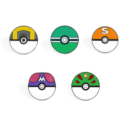 14PCS Pokémon Poké Ball Enamel Brooch Set – Minimalist Cartoon Metal Pins for Backpack & Clothing Accessories