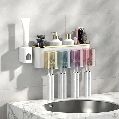 Wall-Mounted Toothbrush Holder – Self-Adhesive Toothbrush Storage Box for Bathroom, Medicine Cabinet & Dorm Room Organization