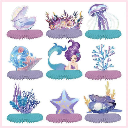 Mermaid Birthday Party Decorations Set – Balloons, Tableware, Tablecloth & Hanging Banner for Kids' Parties, Favors & Supplies Kit