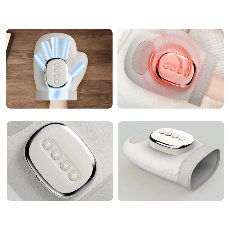 Electric Hand Massager Gloves – Airbag Compression, Vibration & Heat, Portable Hand, Finger & Wrist Massage Device for Relaxation
