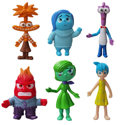 6PCS Inside Out Riley Emotional Friends PVC Action Figures – Cartoon Anime Model Figurines for Kids, Toy Collection, Room Decoration & Gifts