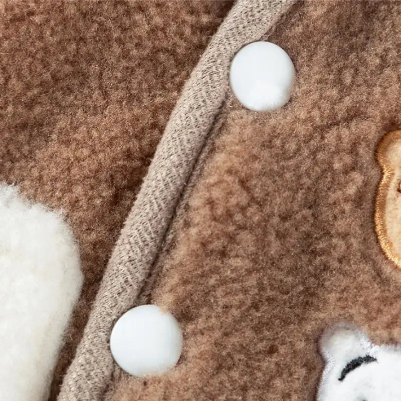 Autumn & Winter Pet Jacket – Cute Fleece Vest for Small Dogs, Puppies & Cats, Warm Cozy Animal-Themed Outdoor Clothing