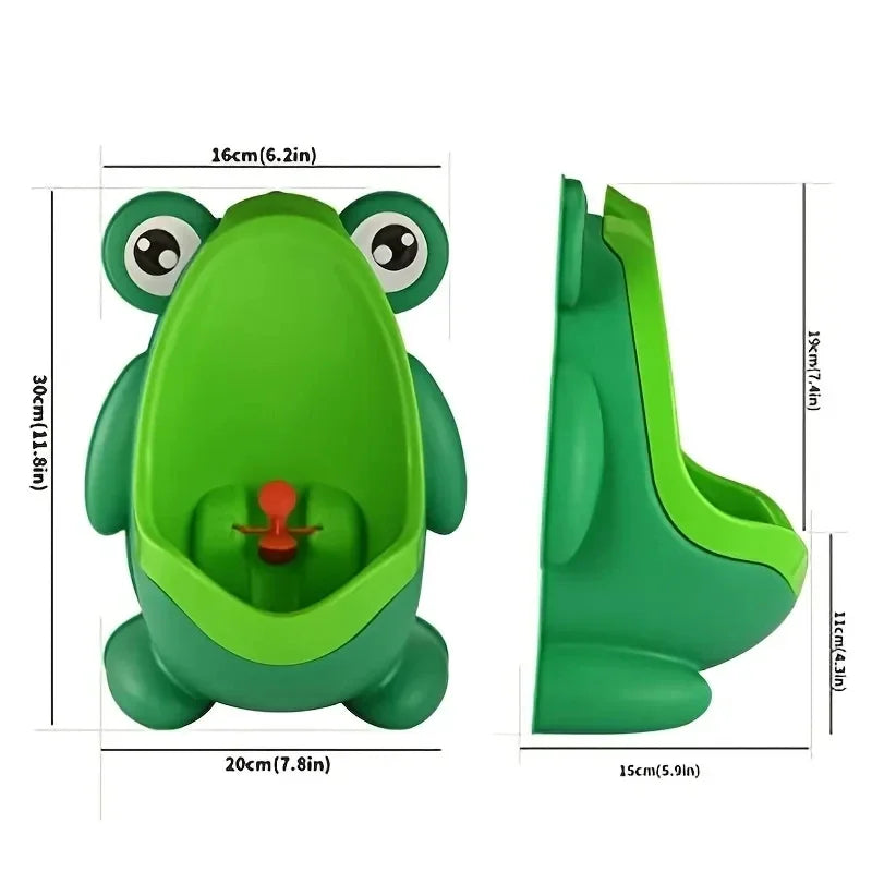 Urinoir d'apprentissage en forme de grenouille pour garçons – Entraîneur de toilettes pour tout-petings avec cible amusante, urinoir mural pour bébés et enfants