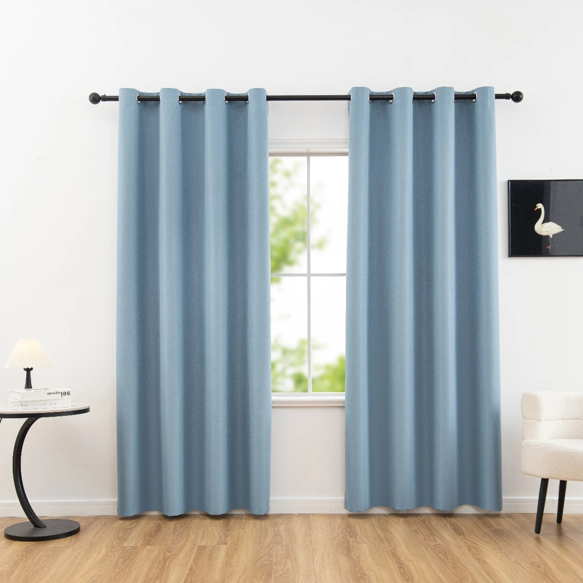 100% Blackout Grommet Curtain Panel – Total Privacy Window Drapes for Bedroom & Living Room